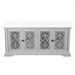 59.5 in. White TV Stand Fits TV's up to 65 in. with Adjustable Shelves by Twin Star Home -Twin Star Home Sales Store white twin star home tv stands tc60 77889 pt01 44 1000