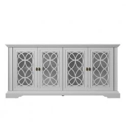 59.5 in. White TV Stand Fits TV's up to 65 in. with Adjustable Shelves by Twin Star Home