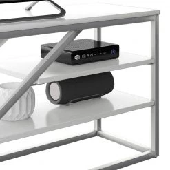 63 in. White TV Stand Fits TV's up to 70 in. with Shelves by Twin Star Home -Twin Star Home Sales Store white twin star home tv stands tc63 6845 tpt85 1f 1000