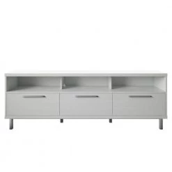 68 in. White TV Stand With 3 Drawers Fits TV's up to 80 in. by Twin Star Home