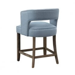 22.5 in. W x 23 in. D x 35.5 in. H Yukon Blue Upholstered Wood Counter Height Barstool by COAST TO COAST -Twin Star Home Sales Store yukon blue coast to coast bar stools 55652 66 1000